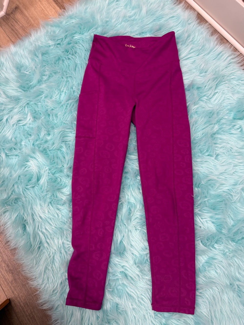Lilly Pulitzer Magenta with Gold Logo Luxletic Top